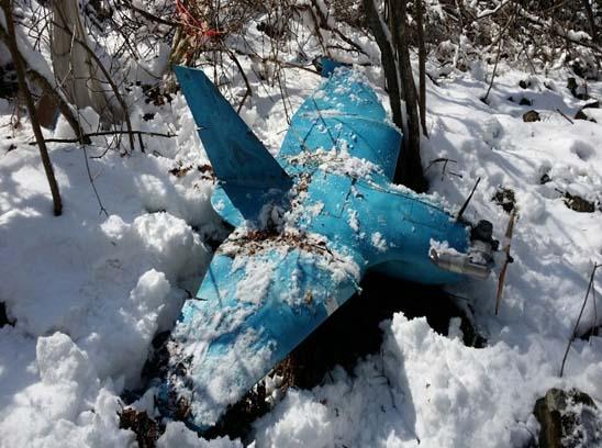 江原道サムチョクで発見された無人機（画像：韓国国防省）