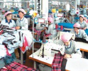 北朝鮮の縫製工場