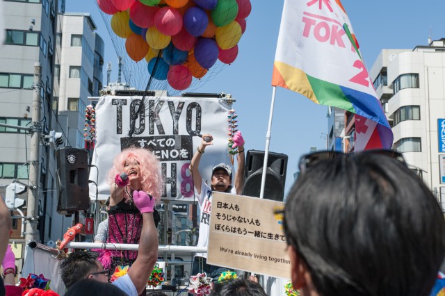 昨年の東京レインボープライドに参加したTOKYO NOH8のフロート　（画像：島崎ろでぃ）