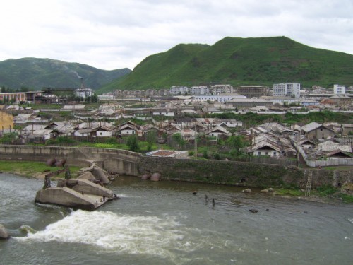 事件現場の対岸、北朝鮮の恵山市
