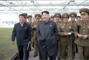 朝鮮人民軍の育苗場を現地指導した金正恩氏（2016年5月15日付労働新聞より）
