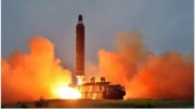 北朝鮮の弾道ミサイル・ムスダンの発射場面