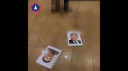 北朝鮮の体制打倒を掲げる団体「自由朝鮮」が公開した肖像画の破壊映像