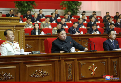 朝鮮労働党第8回大会第5日目会議（2021年1月10日付朝鮮中央通信より）