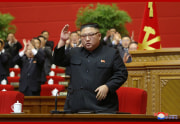 朝鮮労働党第8回大会、最終日の金正恩氏（2021年1月13日付朝鮮中央通信）