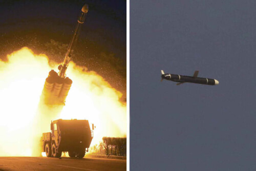 北朝鮮が11、12日に試射した新型巡航ミサイル（2021年9月13日付労働新聞）