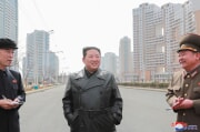 金正恩氏が松新・松花地区1万世帯住宅建設場を現地指導した（2022年3月16日付朝鮮中央通信）