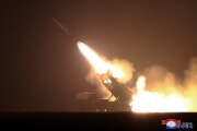 北朝鮮が23日に行った戦略巡航ミサイル発射訓練（2023年2月24日付朝鮮中央通信）