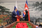 崔善姫外相とラブロフ外相が会談した（2023年10月20日付朝鮮中央通信）