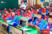 新学期を迎えた北朝鮮の小学校（画像：労働新聞）