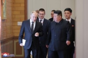 プーチン氏と金正恩氏が首脳会談を行った（2024年6月20日付朝鮮中央通信）