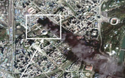 平壌の火災を捉えた衛星写真（デイリーNK）