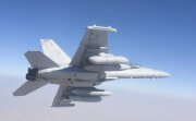 次世代電子戦ポッドNGJ-MBを搭載したEA-18G電子戦機（米海軍提供）